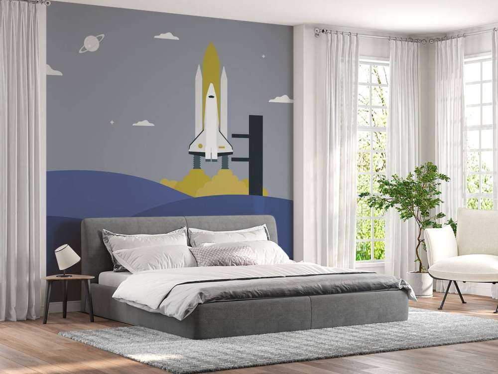 Rocket launch between the hills