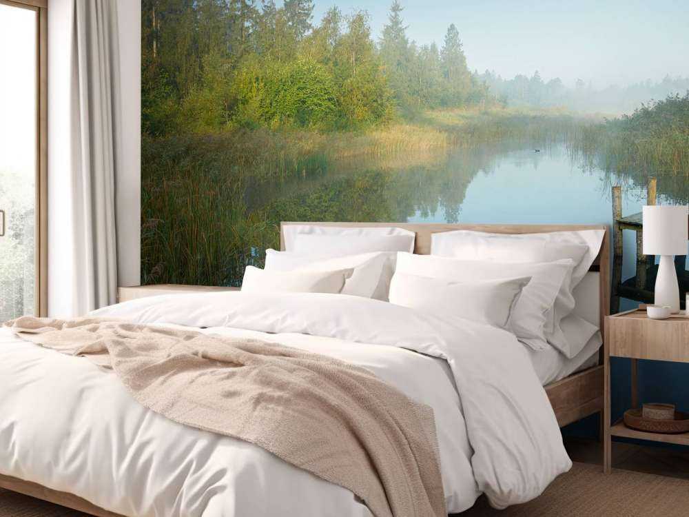 Wooden scaffolding in the forest