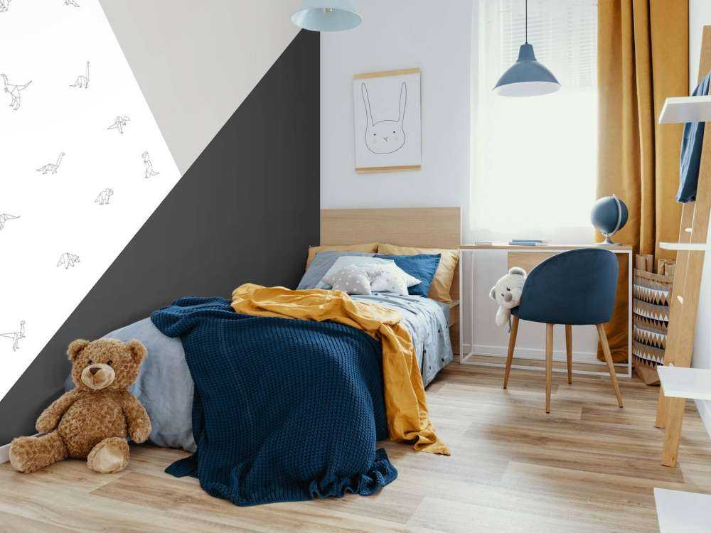 Black and white triangles with dinosaurs