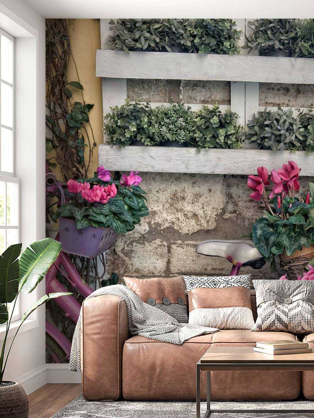 Vintage bike with flowers