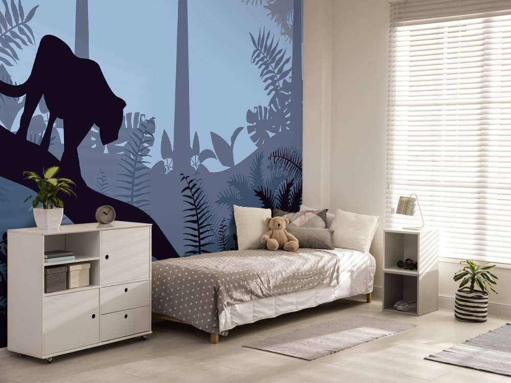 Leopard in a blue jungle