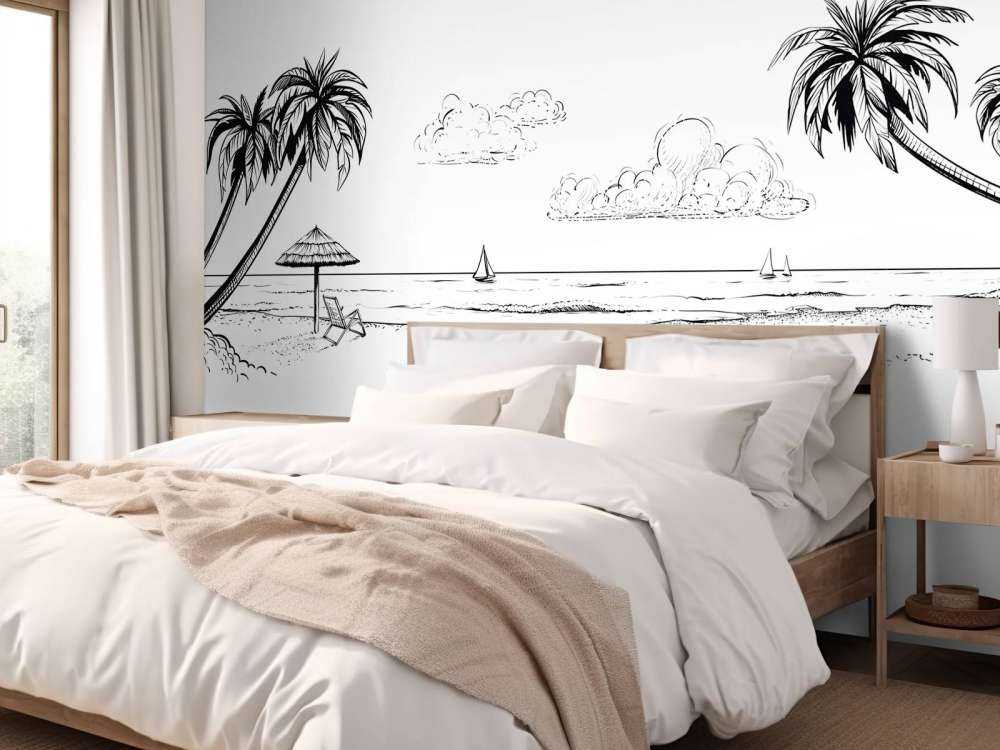 Beach in black and white