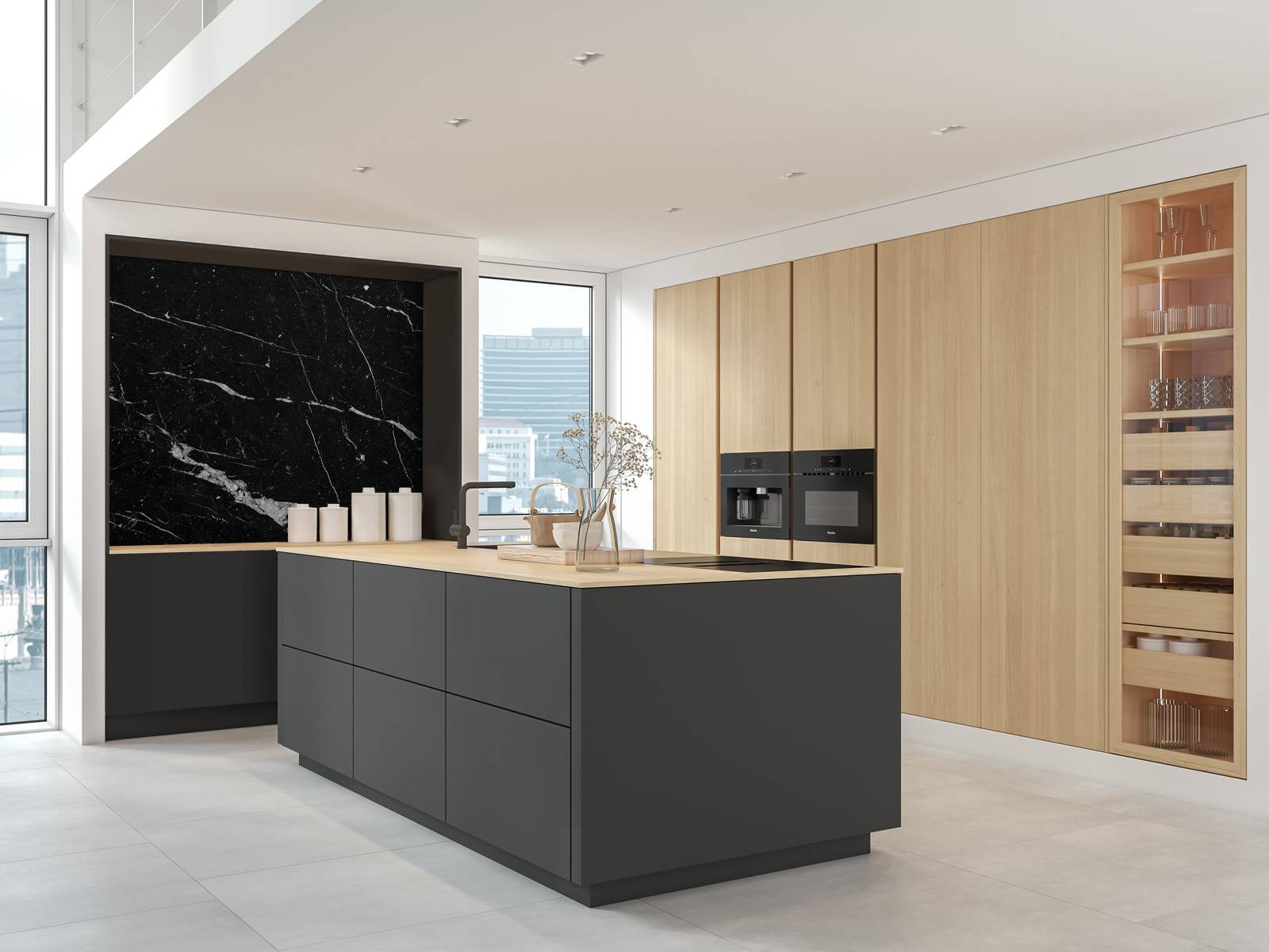 Black marble with white stripes