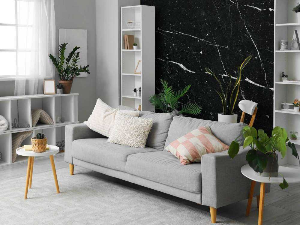 Black marble with white stripes
