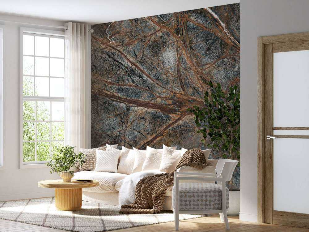 Grey marble with detailed vein structure