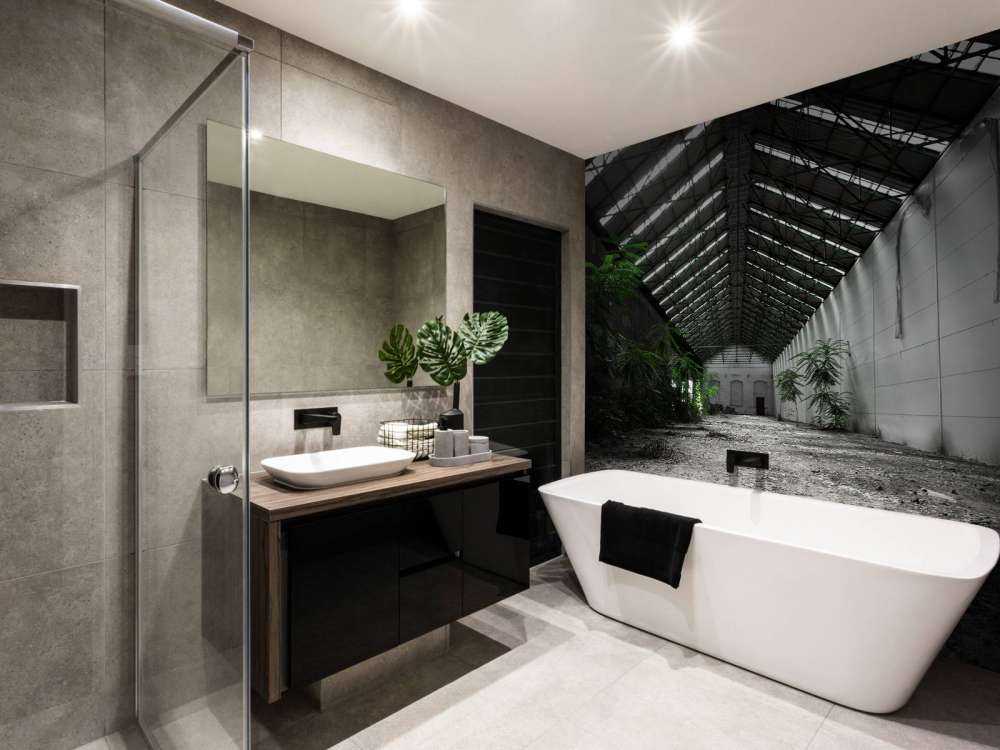 Industrial hall with plants