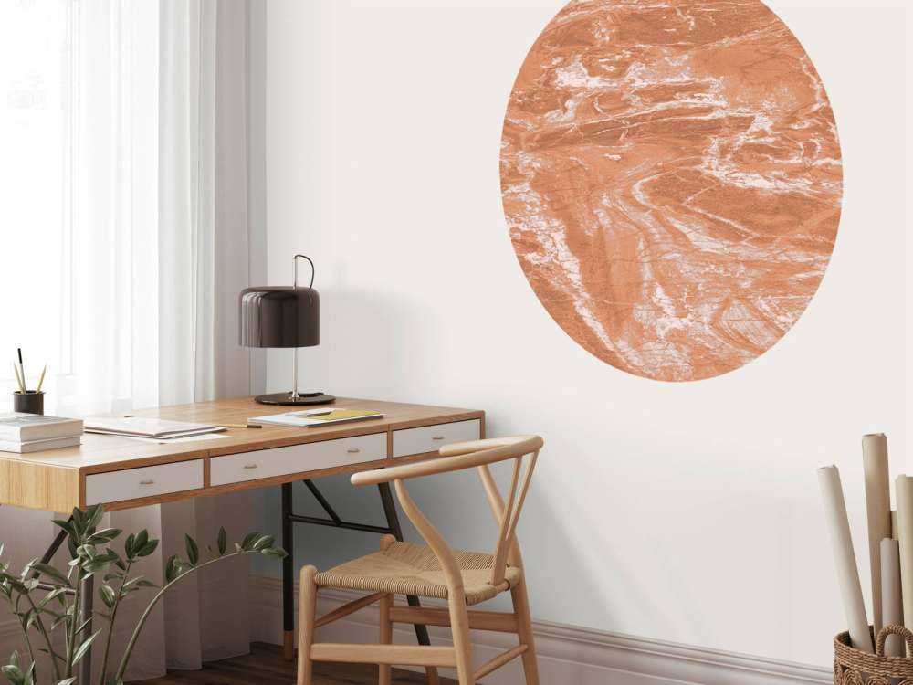Terracotta marble with sweeping lines