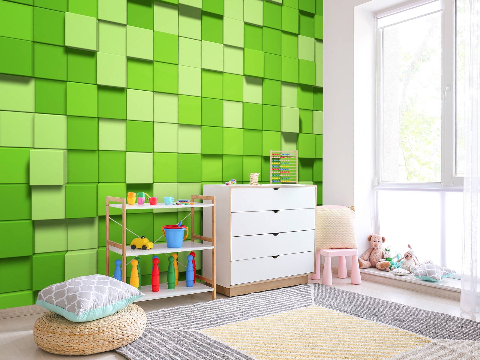 3D Minecraft blocks of grass