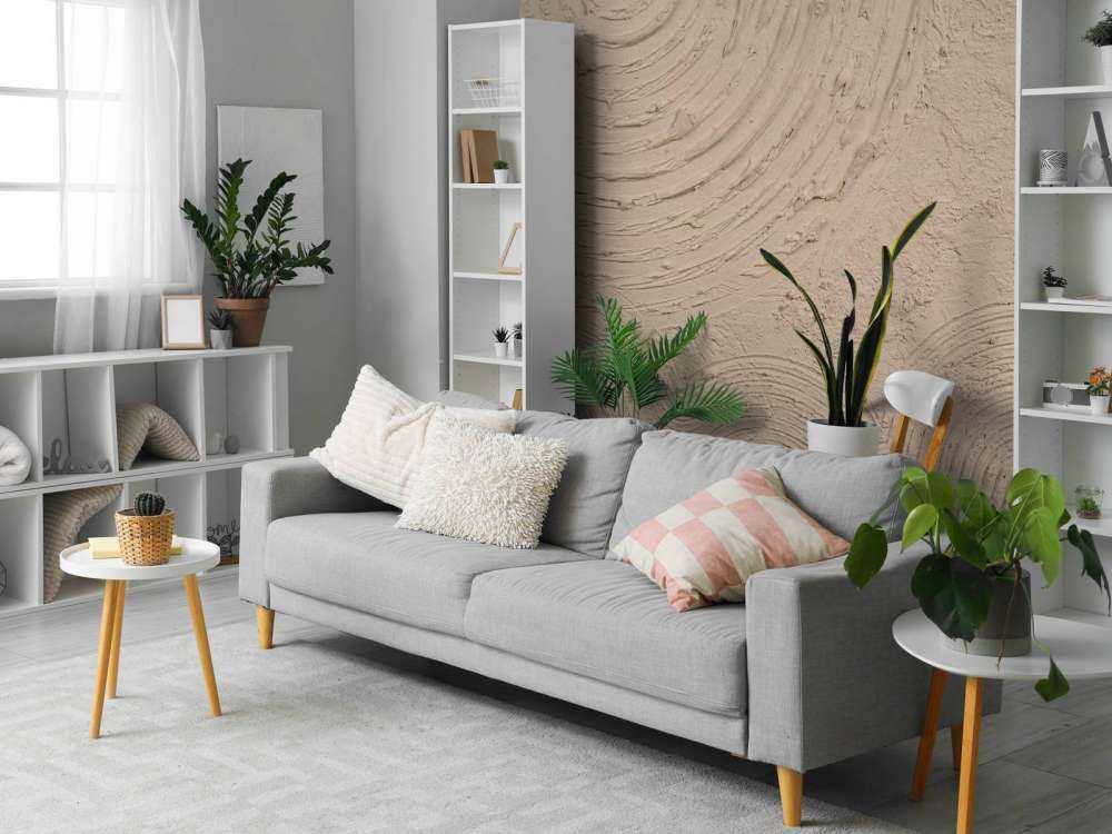 Organic shapes and lines in taupe