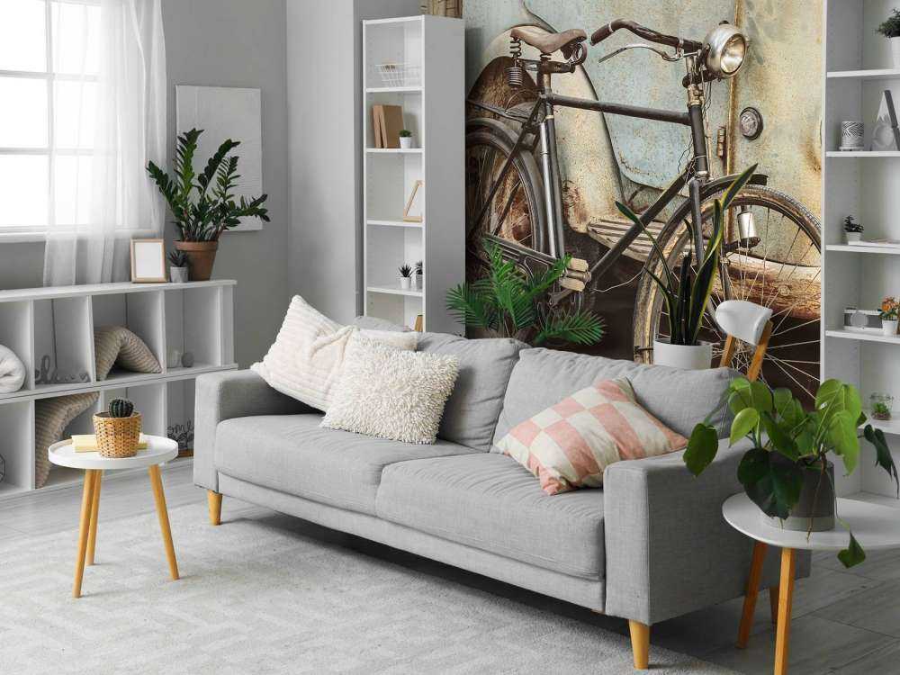 Retro old bike with truck