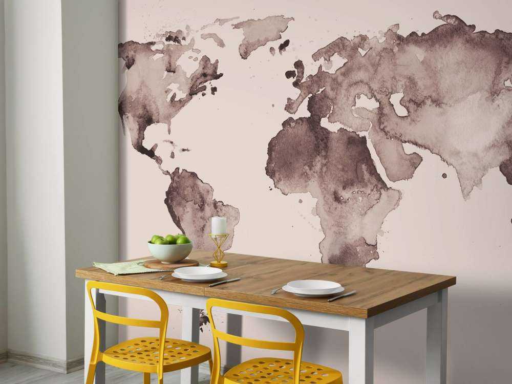 World map in sepia