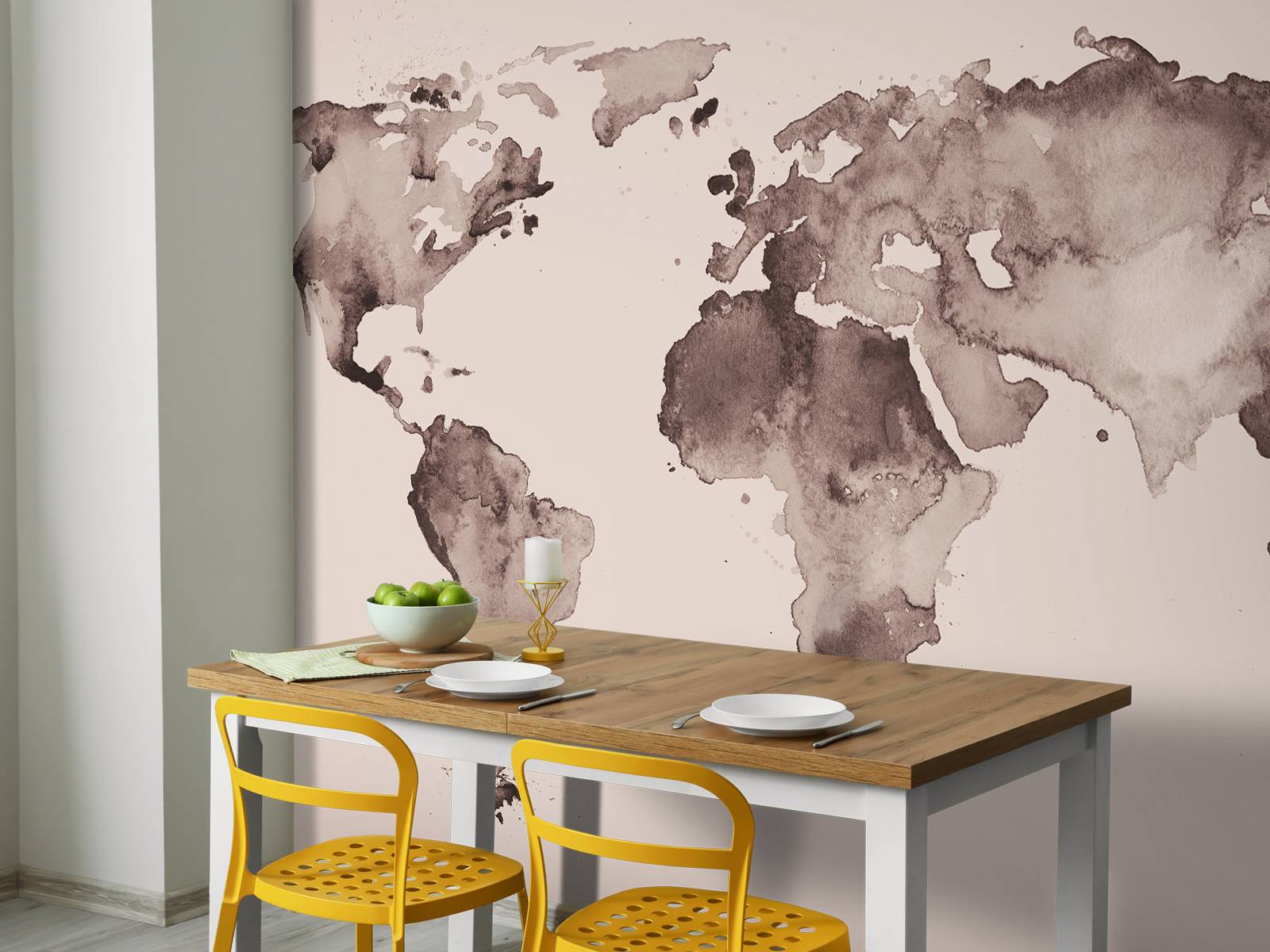 World map in sepia