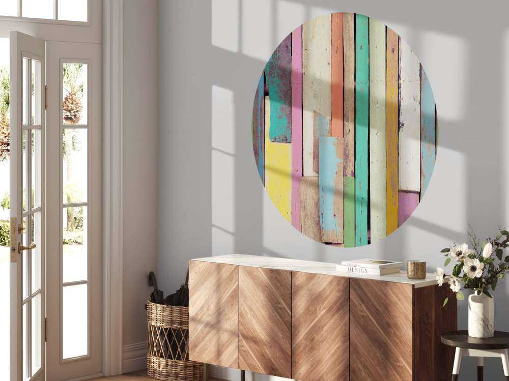 Coloured demolition wood