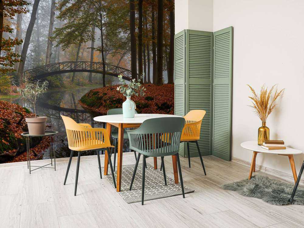 Bridge in the autumn forest