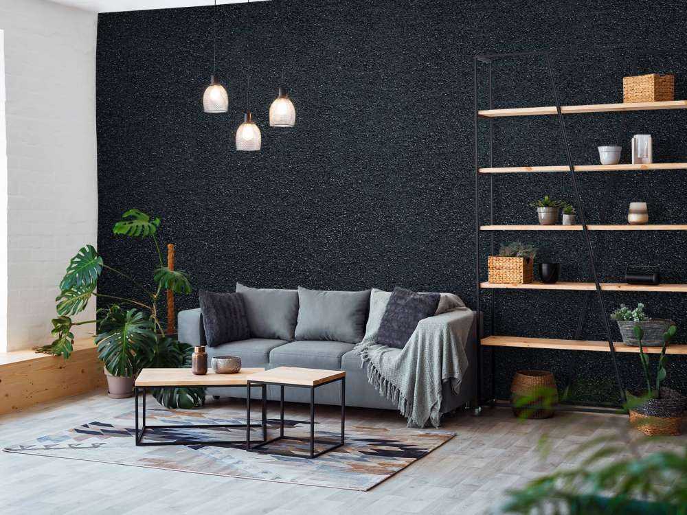 Dark wall with fine stones