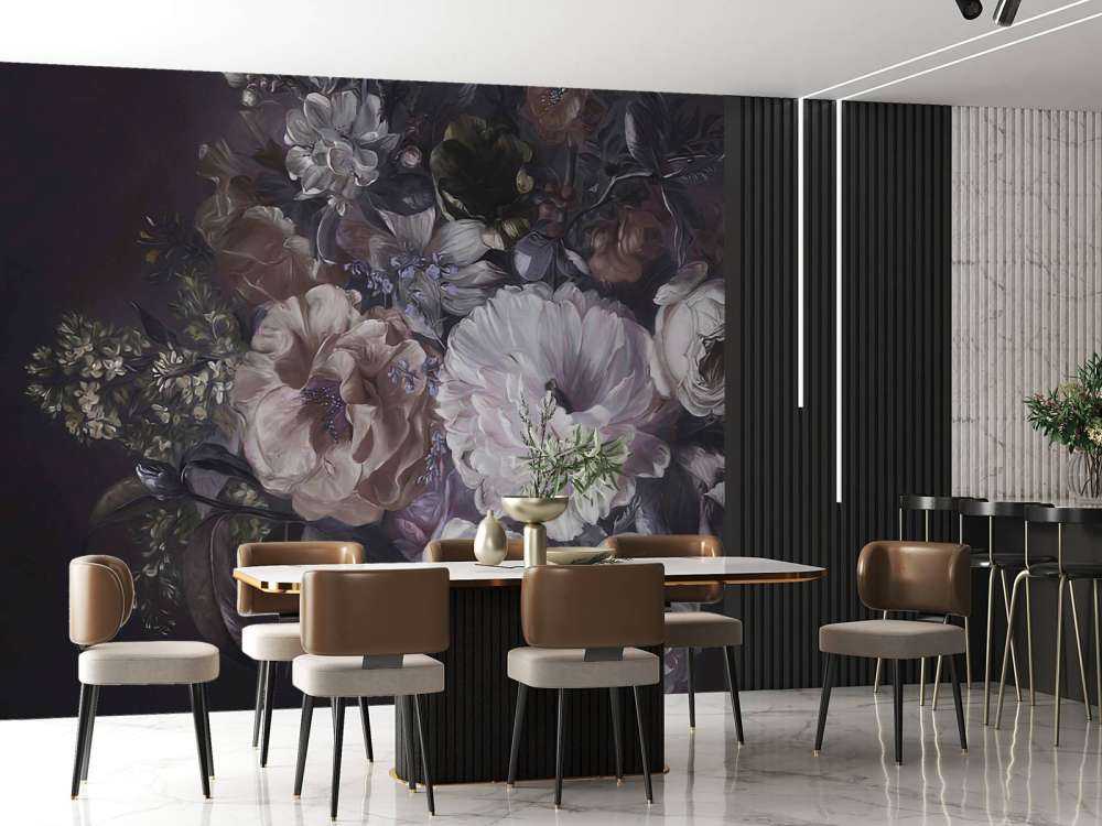 Bouquet with lilac cream