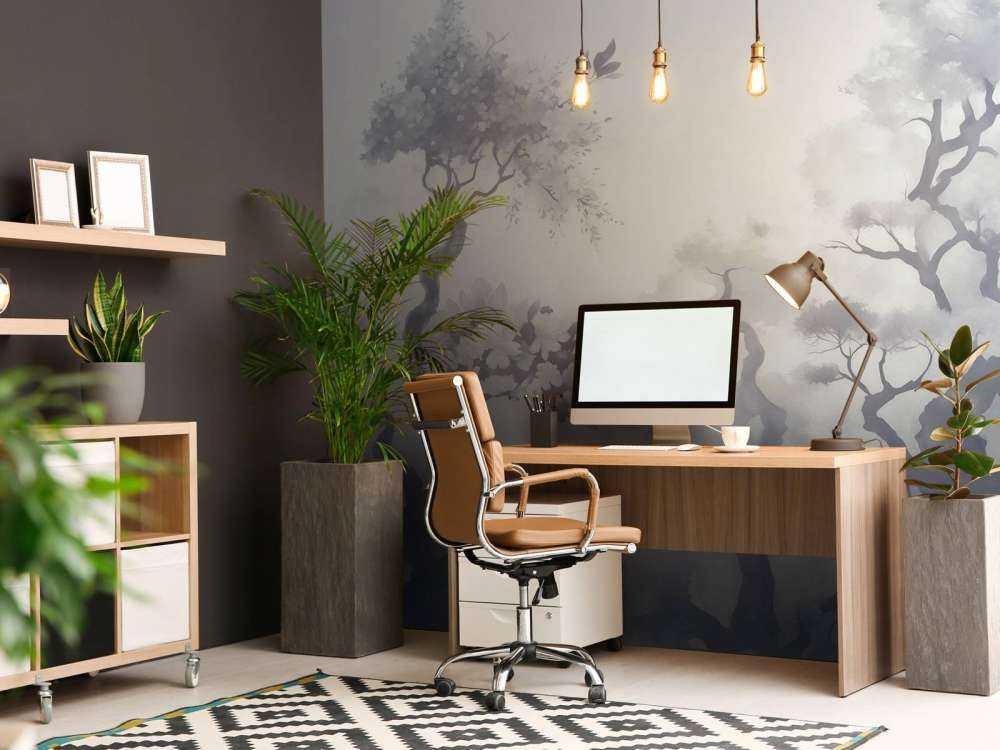 Blooming brown trees