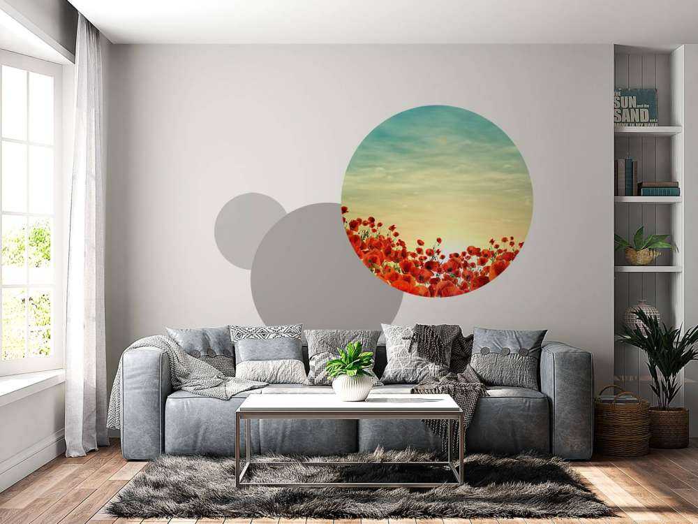 Poppies with sunset