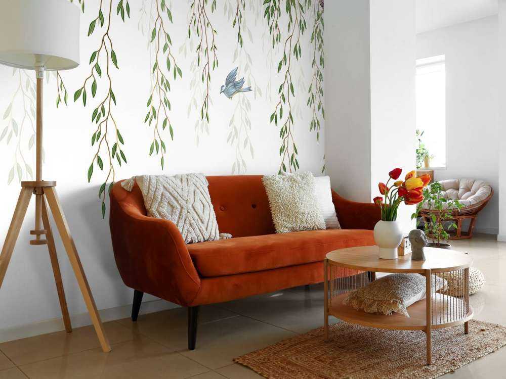 Hanging branches and birds