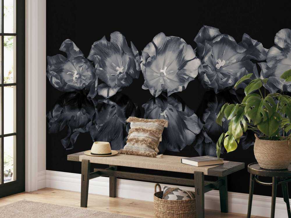 Bloemen in het zwart-wit