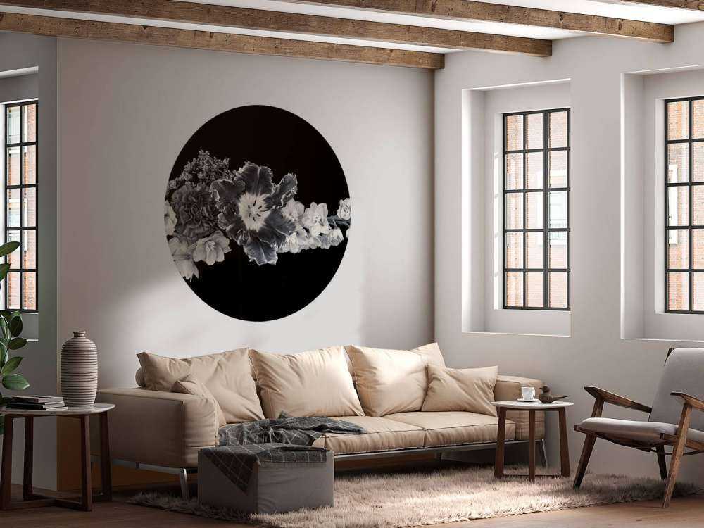 Zwart-wit bloemen boeket