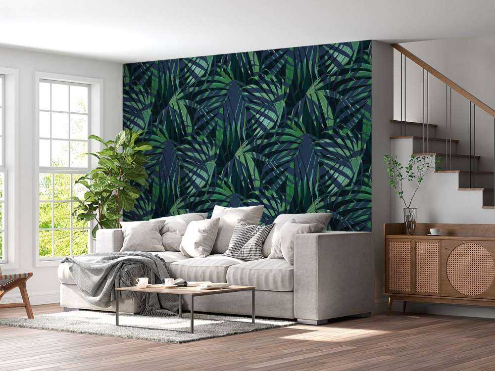 Green palm leaves
