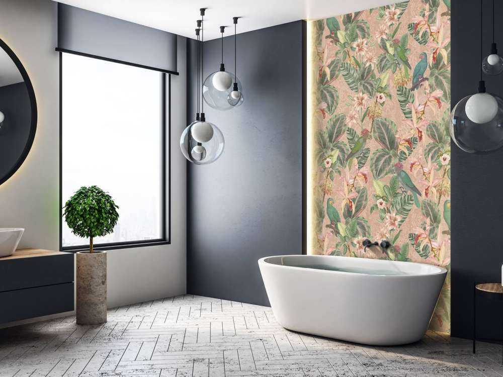 Tropical Jungle birds & parrots - terracotta