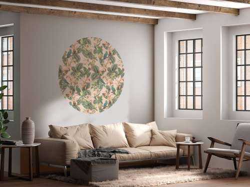 Tropical Jungle birds & parrots - soft pink
