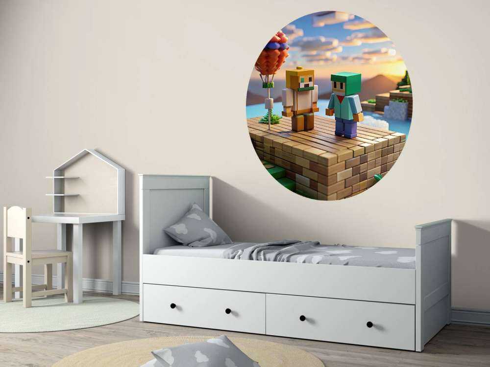 Hot air balloon in the pixel valley