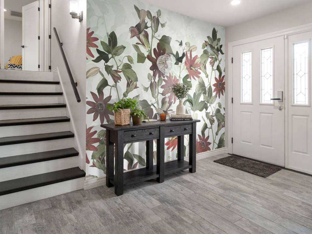 Seven Birds in Enchanted Foliage - Pastel Green