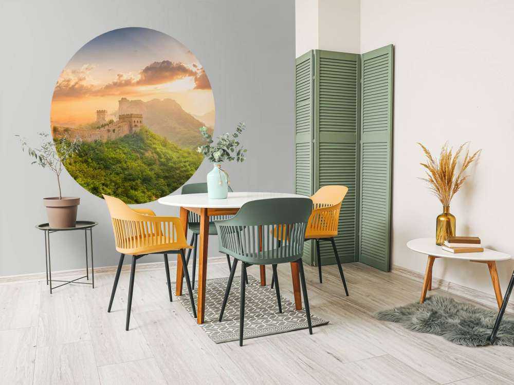 Chinese muur bij zonsopkomst