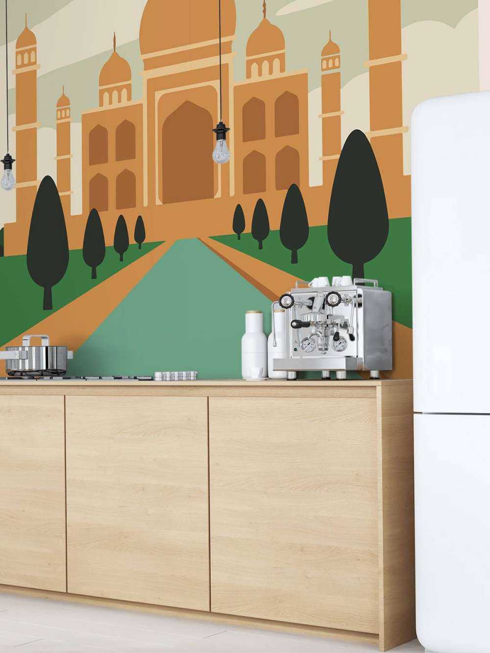 Geïllustreerde poster van Taj Mahal