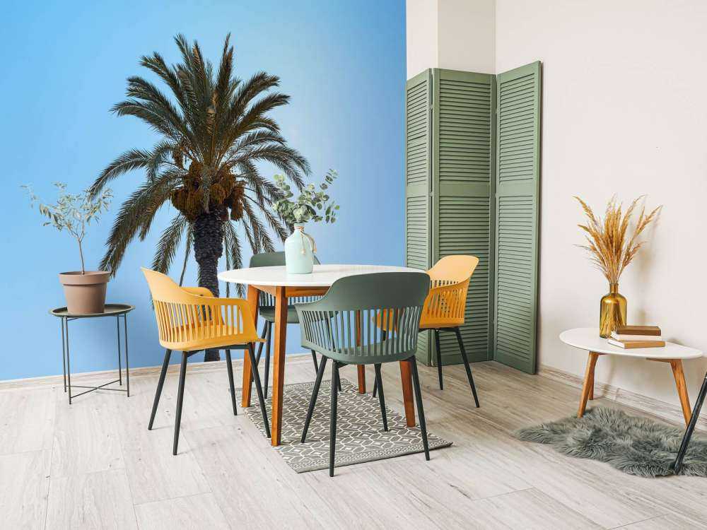 Blauw lucht en palmboom