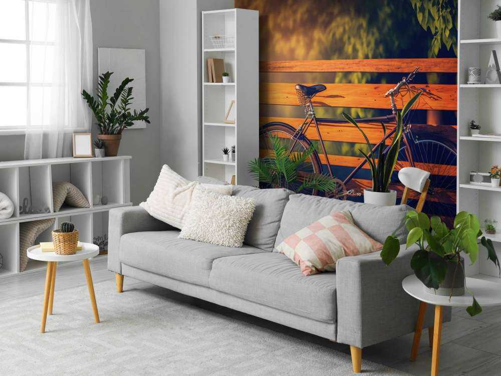 Bicycle at a wooden fence