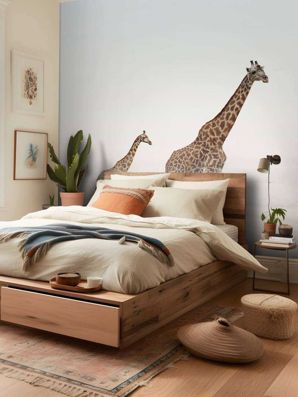 Giraffen op het strand