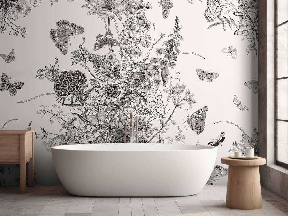 Bloemen in licht sepia