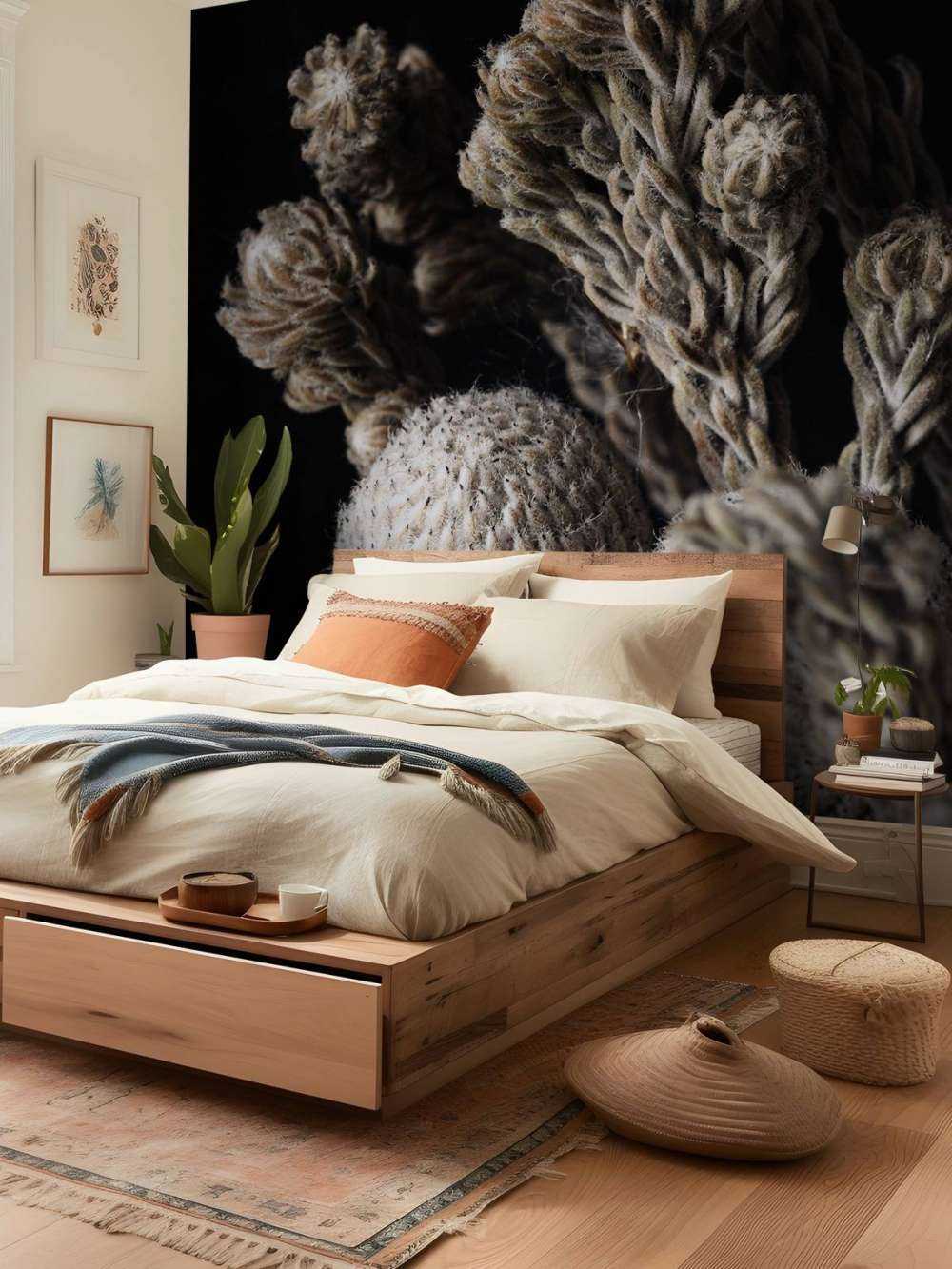 Close-up planten op zwart achtergrond