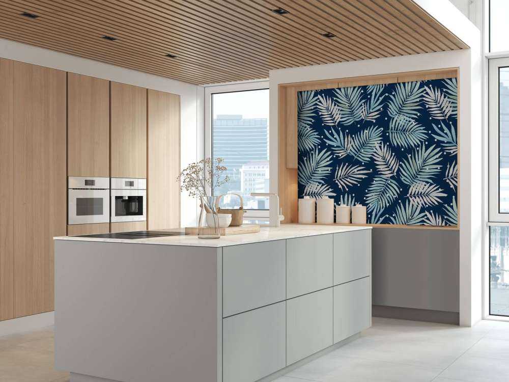 Pattern with tropical leaves