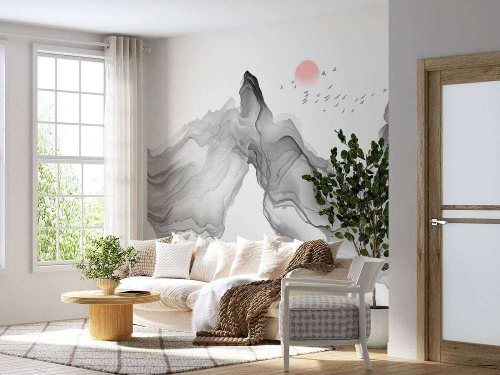 Abstracte waterverf bergen