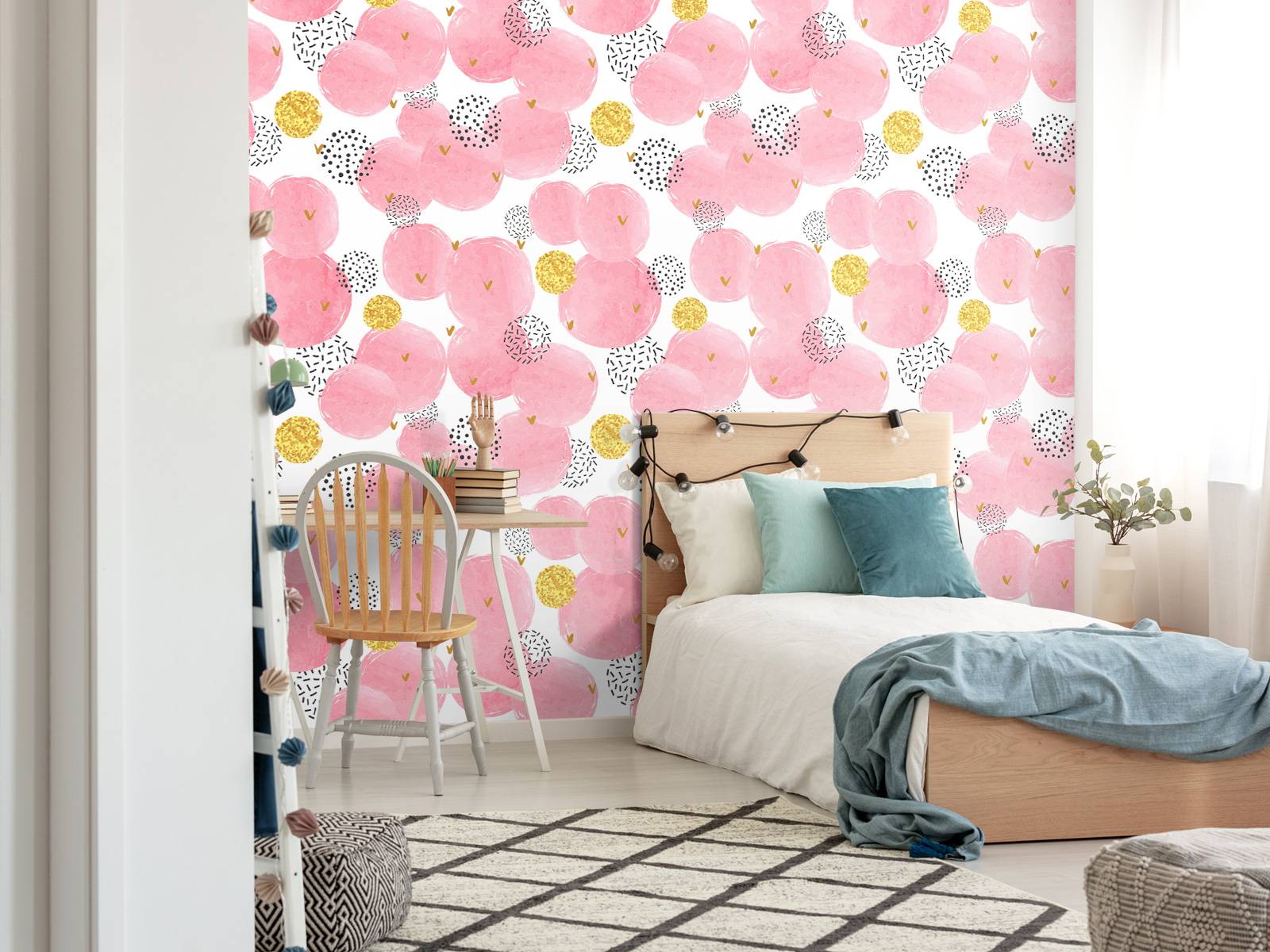 Pink and golden circles