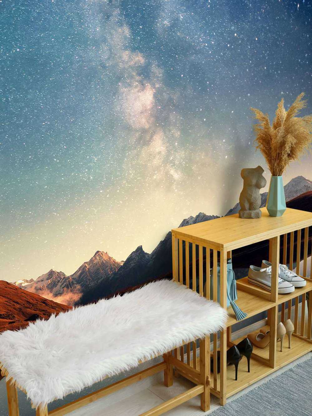 Starry sky above the mountains