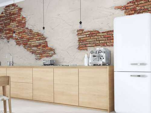 Brick wall with stucco