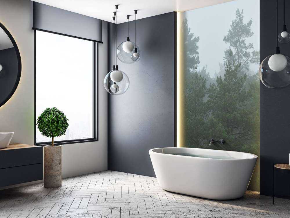 Naaldbomen in de mist