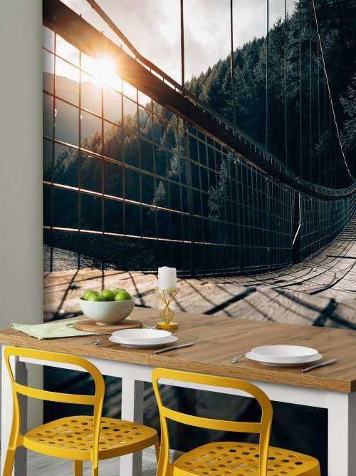 Steel suspension bridge