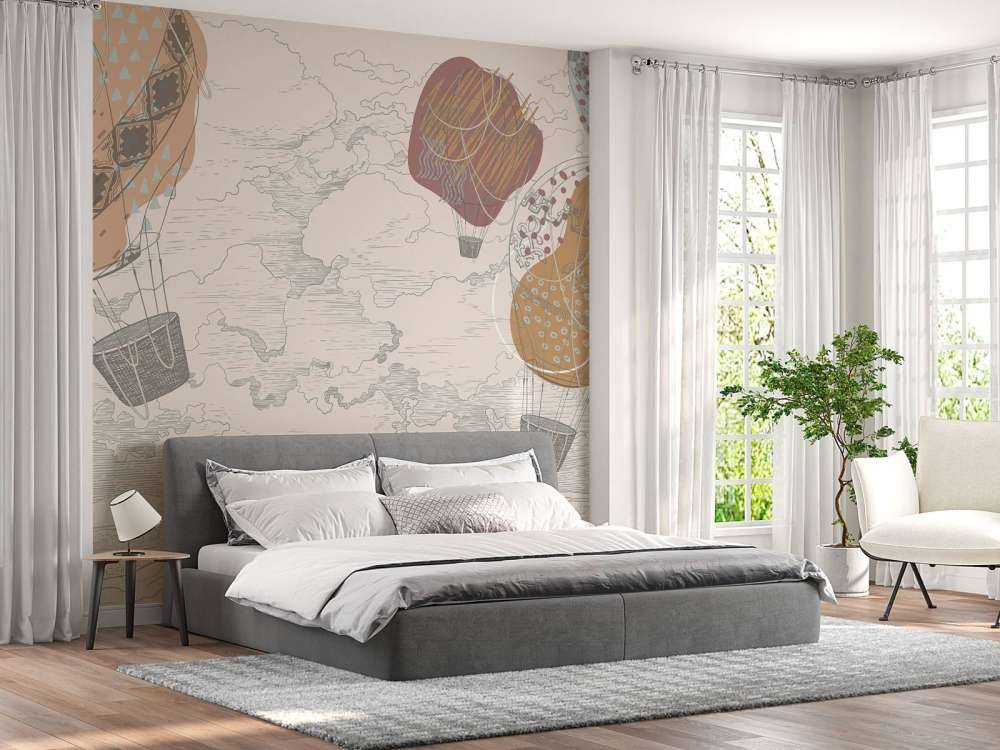 Colored hot air balloons