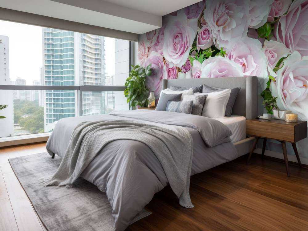 Colorful white and pink roses