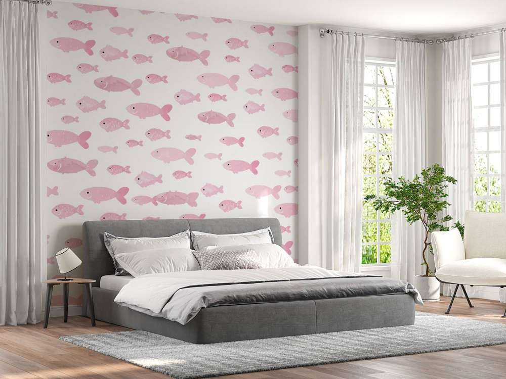Roze visjes print