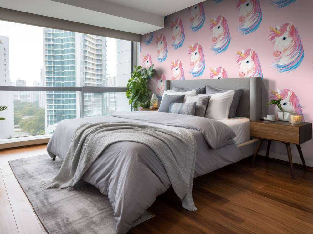 White unicorn with golden horn