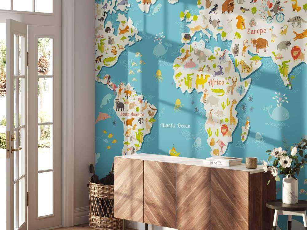 Illustratie wereldkaart