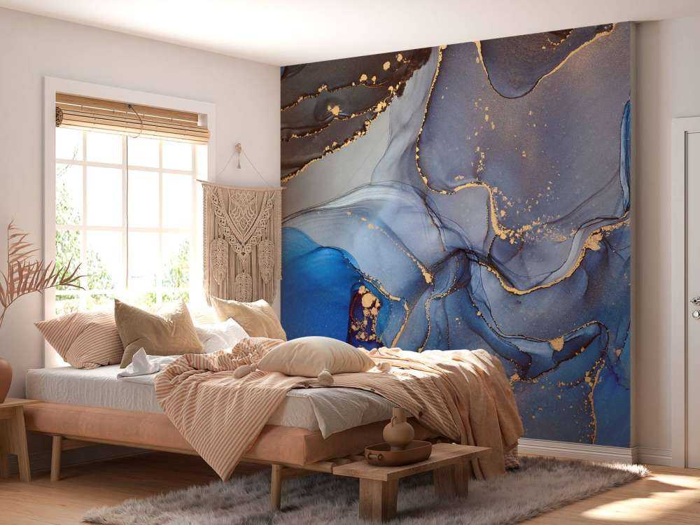 Abstract blauw en paars